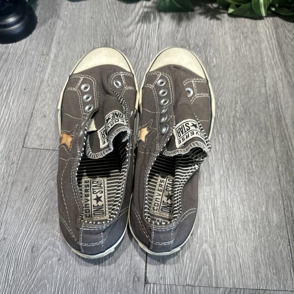 Converse One Star Distressed Women Gray Slip On Laceless Women Size 7 Shoes - Picture 6 of 9